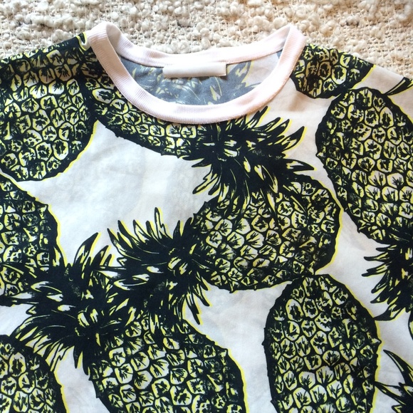 Zara Sheer Pineapple Crop Top Women's Small - Picture 2 of 4
